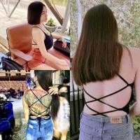 ราคา Java wa shop A20 สายเดี่ยวไขว้หลัง ผูกเองได้จ้า ผ้าเรย่อนเนื้อดีมากกก รุ่น สายเดี่ยวไขว้หลัง 104 M102B (19327139897)