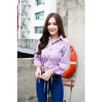 ราคา Java Wa shop เชิ้ตแขนยาวผูกเอว มีสายผูกปลายแขน (14506073386)
