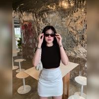 ราคา เสื้อคอกลม ครอปแขนสั้น เสื้อครอป สายคาเฟ่ต้องมีติดตู้ ผ้าเรยอนนิ่มม้าก (24307117890)