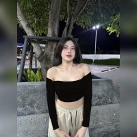 ราคา ครอปปาดไหล่ เสื้อครอป ผ้าร่อง เสื้อโชว์เนิน (25407117567)