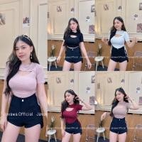 ราคา Java wa shop A18 เสื้อครอปเว้าอกท็อปเซ็กซี่ เรย่อนอย่างดี วินเทจ เสื้อสายฝอ ปังมาก (19034249459)
