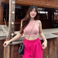 ราคา เสื้อครอปกล้าม ทรงรัดรูป ผ้าเรย่อน ยืดเยอะมาก ผ้าบางใส่สบายสุดๆ (24257117304)