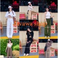 ราคา ลดเหลือ 78 กรอกโค้ด 4QF5ED Java wa shop k 01 กางเกงเอวสูง ทรงขากระบอก ผ้าซาร่าเนื้อดี งานสวยปัง กางเกงขายาว (12366625465)