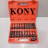 ราคา KONY ลูกบล็อก บล็อกเดือยโผล่ 1 2 4หุน 6 เหลี่ยม 21 ตัว ชุด รุ่นงานหนัก เหล็กเกรด CR MO (42851578788)