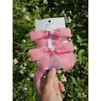 ราคา กิ๊บติดผมลายสกอตแดงคู่ ตกแต่งมุก ลูกปัด (27823375576)