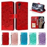 ราคา Emboss ดอกไม้หนังสําหรับ Samsung Galaxy Xcover 5 G525F SM G525N Xcover5 Datura กระเป๋าสตางค์พลิกหนังสือ Funda (44207948664)