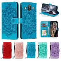 ราคา Emboss ดอกไม้หนังสําหรับ Samsung Galaxy J7 Duo 2018 J720F J720 SM J720F Datura กระเป๋าสตางค์พลิกหนังสือ Funda (27288893691)