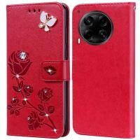 ราคา เคสโทรศัพท์มือถือหนัง ซิลิโคน พิมพ์ลายดอกกุหลาบ ลายนูน สําหรับ Tecno Camon 30 4G 5G Premier 5G CL9 CL7 CL6 (25776397512)