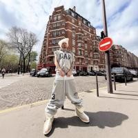 ราคา STTF Grailz Project Fake Three Waist Design Letter Embroidery Drawstring Patchwork Casual Sports Wide Leg Sweatpants (29638714708)