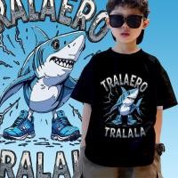 ราคา Tralalero Tralala เสื้อยืดลายฉลามเด็ก เสื้อยืดคอตตอน 8 สี Children s T shirt (26284874876)