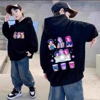 ราคา เสื้อฮู้ดเด็ก Huntrix Kpop Demon Hunters เสื้อฮู้ดแขนยาวพิมพ์ลายสำหรับเด็กชายและเด็กหญิงจะไม่หดหรือยับ 120 150 (43963899136)