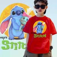 ราคา เสื้อยืดเด็ก Disney Lilo Stitch สำหรับเด็ก คอกลม ดีไซน์การ์ตูนตะเข็บน่ารัก สไตล์ (40554767008)