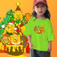 ราคา คริสต์มาส Pooh Christmas Fashion T shirt เสื้อยืดของขวัญคริสต์มาส 26 Kids T shirt ขนาด 100 150 สวัสดีปีใหม่ (24089090740)