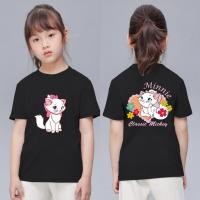 ราคา HOT 2024 Marie Print Cotton Top baby Clothes Unisex T shirt for kids Boy Girl Short Sleeved T shirt 100 150 (20896581349)