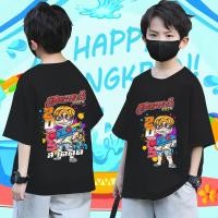 ราคา KIDS เสื้อยืดเด็กสงกรานต์พิมพ์ลายผ้าฝ้ายคอกลมด้านบน Songkran ปีใหม่ไทย สาดน้ำสงกรานต์ 2 ด้าน 8 สี COTTON T SHIRT (28080791420)