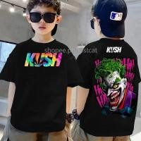 ราคา HOT 2024 2024 NEW KUSH T shirt Crazy Joker KIDs Short Sleeve Tops Loose Cotton T Shirt FOR boys girls unisex (29754279224)