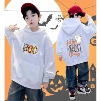 ราคา เด็กฮาโลวีน Hoodie เด็ก เสื้อฮู้ด Boo Halloween ผ้าฝ้ายแท้ระบายอากาศได้ดี Happy Halloween 08 120 150cm (40823330114)