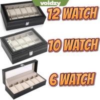 ราคา กล่องนาฬิกา VOIDZY กล่องแสดงนาฬิกาหนัง PU สีดํา กล่องบรรจุภัณฑ์ 6 10 12 ตารางกล่องเก็บเครื่องประดับกล่องเก็บนาฬิกา (56901270517)