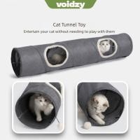 ราคา VOIDZY ของเล่นแมว Breathable สัตว์เลี้ยงสนุกเล่นของเล่นอุโมงค์แมวหลอด การฝึกอบรมพับ Interactive หนาแมวเขาวงกตอุโมงค์ (42426121250)