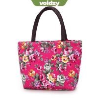 ราคา กระเป๋าสะพายไหล่และถือแบบซิปดอกไม้สำหรับผู้หญิง ทำจากผ้าใบคุณภาพดี (46650653728)