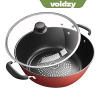 ราคา VOIDZY หม้อซุปสตูว์หม้อพร้อมฝาปิดหม้อเหล็กหล่อเพชร กระทะไม่ติดมัลติฟังก์ชั่นลึก Skillet เตาแม่เหล็กไฟฟ้าแก๊ส (46350827402)