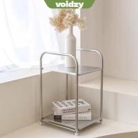 ราคา VOIDZY ชั้นวางห้องนอน สแตนเลส Minimalist ห้องน้ําชั้นวางของ Heavy Duty 2 3 ชั้นชั้นวางหนังสือ Nightstand ตกแต่งห้องนั่งเล่น (43724067288)