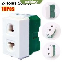 ราคา VOIDZY 10 ชิ้นซ็อกเก็ตสองรู ซ็อกเก็ต 2 พินปลั๊กเดี่ยว 120 ชุด สวิตช์ซ็อกเก็ตแบนพลาสติกกลม (40526080801)