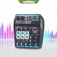 ราคา VOIDZY มิกเซอร์เสียง พร้อม 48V Phantom Power 4 Channel DJ Console Mixer Monitor Karaoke System Bluetooth Portable USB Mixer (40274068093)
