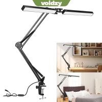 ราคา VOIDZY โคมไฟตั้งโต๊ะ LED แขนโยก 3 โหมด โคมไฟหัวคู่ ปรับได้ 360 Rotation Dimmable Eye Caring โต๊ะพับแสงศึกษา (28792899454)