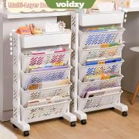 ราคา VOIDZY ชั้นเก็บของ 5 6 ชั้นเคลื่อนย้ายได้หลายชั้นชั้นวางหนังสือ กะทัดรัดออแกไนเซอร์พื้นที่ขนาดใหญ่ล้อสากลโต๊ะตะกร้าเก็บด้านข้างร้านขายหนังสือ (29091879622)