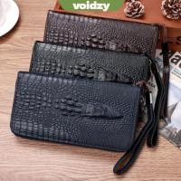 ราคา กระเป๋าใส่เหรียญ VOIDZY ลายจระเข้ Multi function Long Wallet Luxury Card Holder with Wrist Strap Money Bag Male (43376056708)