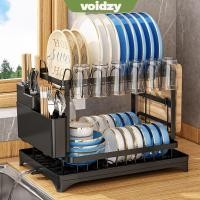 ราคา VOIDZY ชั้นวางจานแห้ง บนโต๊ะอาหารตะเกียบส้อมห้องครัวชั้นวางท่อระบายน้ํา ถาดท่อระบายน้ํา 2 ชั้นชาม Drainer (50101113065)