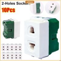 ราคา ผู้ลากมากดีzo ซ็อกเก็ตสองรู 10 ชิ้น ซ็อกเก็ต 2 พินแบน 120 ชุด สวิตช์ซ็อกเก็ตพลาสติกปลั๊กเดี่ยวกลม (49400719545)