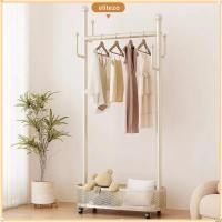 ราคา ผู้ลากมากดีzo ราวแขวนเสื้ออิสระ โลหะ 4 ตะขอที่เก็บเสื้อผ้าผู้ถือ พร้อมตะกร้าเก็บลูกรอกชั้นวางเสื้อผ้าประหยัดพื้นที่ห้องนอน (42176199132)