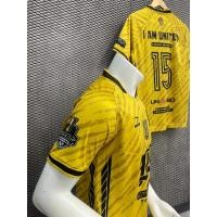 ราคา เสื้อกีฬาพิมพ์์ลายคอห้าเหลี่ยมเล็กชายตรง สีสดลายเส้นคมชัดรับประกันจากแบรนด์ สีเหลืองตัดดำเรียบๆแต่ดูสวยหล่อแพงT 009 (25952953241)