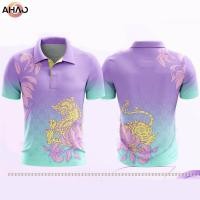 ราคา ดีไซน์ใหม่ลายสีไล่ระดับพร้อมลายไทย เสื้อโปโลผู้ชายสำหรับผู้ชายและผู้หญิง (41318209716)