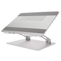 ราคา Adjustable Laptop and Tablet Stand Supports Up to 17 3 Inches Foldable Ergonomic Design for Better Posture Anti Slip Lightweight Aluminum Alloy High Load Capacity of 20kg Black Silver Finish (49801081