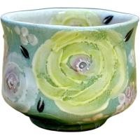 ราคา Kōbō Yuzuriha Green Color Rose Guinin Sake Cup Sake Vessel Handmade Hand Painted Seto Ware Sake Cup Japanese Sake Ceramic Mother s Day Respect for the Aged Day Gift Souvenir for Overseas Free Wrapping