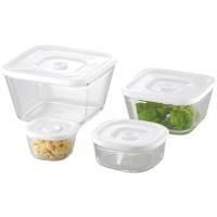 ราคา Iwaki Heat Resistant Glass Sealed Container White Square 4 Piece Set Sealed Pack Microwave PSC MP 4W1 (43023596395)