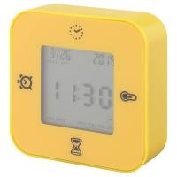 ราคา IKEA KLOCKIS Clock Thermometer Alarm Timer Dark Yellow 304 699 58 (27893507222)