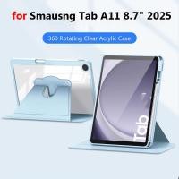 ราคา สําหรับ Samsung Galaxy Tab A11 8 7 นิ้ว 2025 X133 X135 สําหรับ Galaxy Tab A11 Plus 11 2025 อะคริลิคใส 360 องศาหมุน Flip Stand ฝาครอบแท็บเล็ตพร้อมที่ใส่ดินสอ (57400275469)