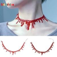 ราคา เครื่องประดับ สร้อยคอ จี้เลือดหมู สีแดง แบบสร้างสรรค์ สําหรับตกแต่งปาร์ตี้ฮาโลวีน (16598120131)