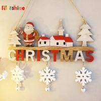 ราคา ป้ายไม้แขวนประตู ลายตัวอักษร Happy Christmas สีตัดกัน สําหรับแขวนตกแต่งต้นคริสต์มาส ปีใหม่ (22173592399)