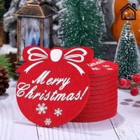 ราคา ที่รองแก้ว ลายตัวอักษร Merry Christmas ขนาด 10x10 ซม สีแดง สําหรับตกแต่งบ้าน ปาร์ตี้คริสต์มาส (21654702170)
