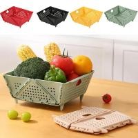 ราคา ตะกร้าระบายน้ําในครัวพลาสติกแบบพกพาพร้อมเท้ากันลื่น ตะกร้าเก็บของแบบพับได้อเนกประสงค์สําหรับผลไม้และผัก (41913096228)