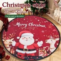 ราคา พรมกลมคริสต์มาส สีแดงกำมะหยี่ วางและย้ายได้ง่าย (43875117557)