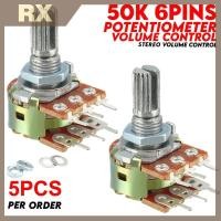 ราคา Null 5 ชิ้น เซ็ต WH148 50k 6Pins Shaft Amplifier Dual สเตอริโอ Potentiometer 10K Ohm Universal Volume Control null (57400896066)