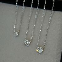 ราคา สร้อยคอกลมญี่ปุ่นแบบคลาสสิก ประดับมอยซาไนต์และเพชรขนาดเล็ก สายโซ่กระดูกสีเงิน สำหรับผู้หญิง (29940126277)
