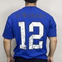 ราคา GYMSHA Campus Mens New Fitness Sports Short Sleeve Loose Letter Print T Shirt (28941563087)