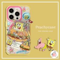 ราคา น่ารัก Slippable Hamburg SpongeBob SquarePants ผู้ถือขาตั้ง 2 ใน 1 เคสโทรศัพท์สําหรับ iPhone 16 15 14 Pro Max 13 กันกระแทก TPU ไร้สายชาร์จปลอกปกหลัง (40007874853)